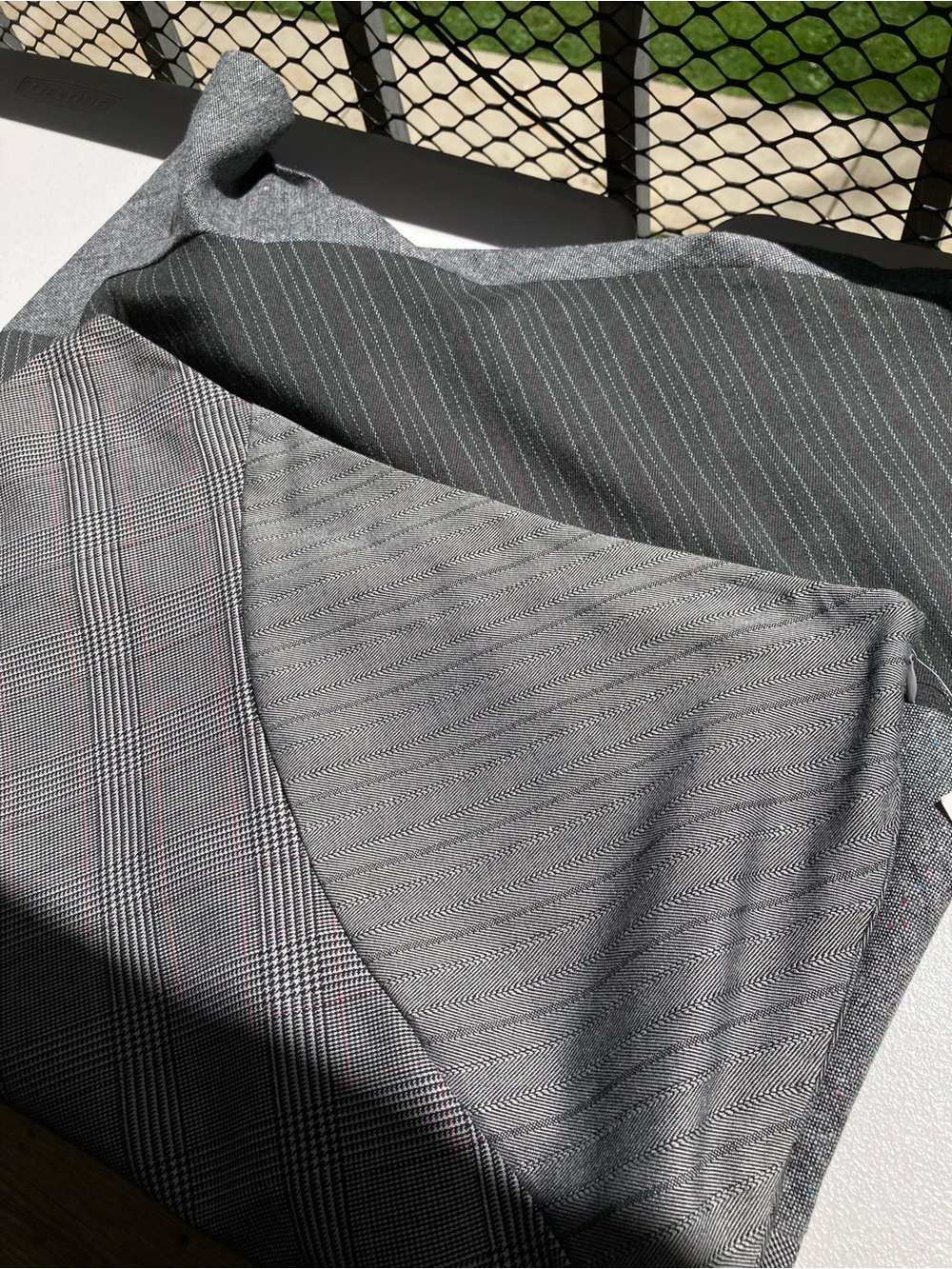 Vintage Allison Taylor Gray Mixed Prints Patchwork Striped Skirt Size 10 NWT - Picture 9 of 17
